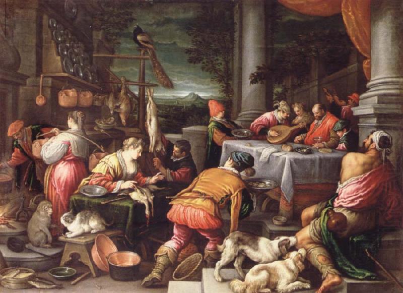 BASSANO, Leandro The poor Lazarus and the rich Prasser china oil painting image